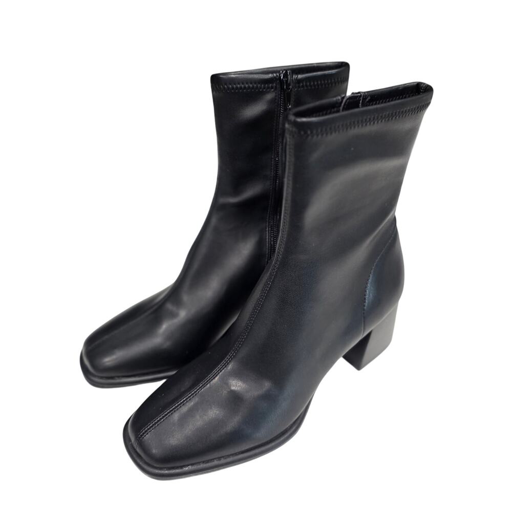 Steve Madden Pammy Black Square Toe Ankle Boots Women’s 8.5 NEW